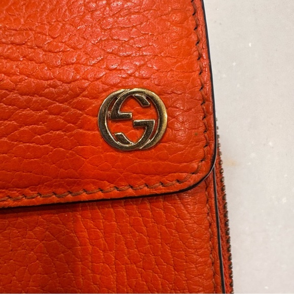GUCCI long wallet interlocking G leather Orange women - Picture 3 of 16